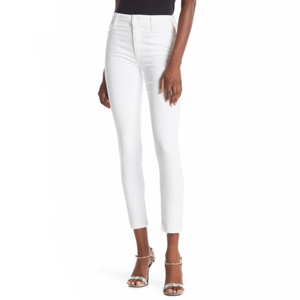 Joe’s Jeans Charlie High Rise Ankle Crop Skinny Raw Hem Jeans White Size 31 NWT